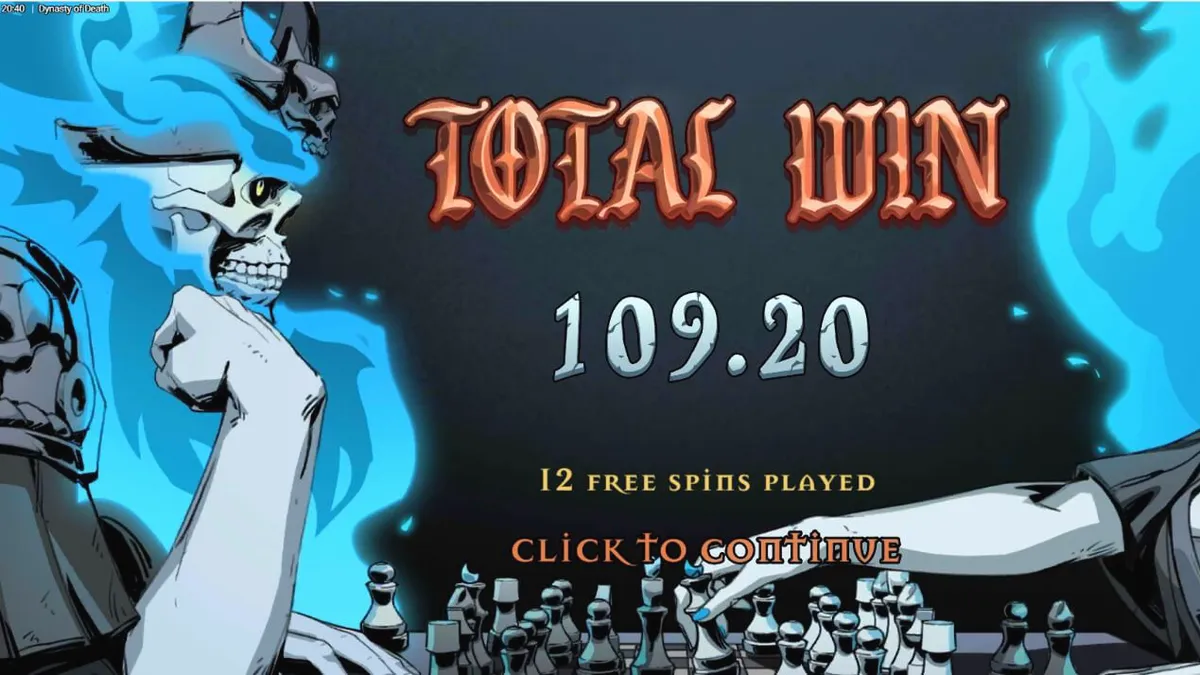 Tampilan visual slot Dynasty of Death dengan tema mitologi Yunani dan catur